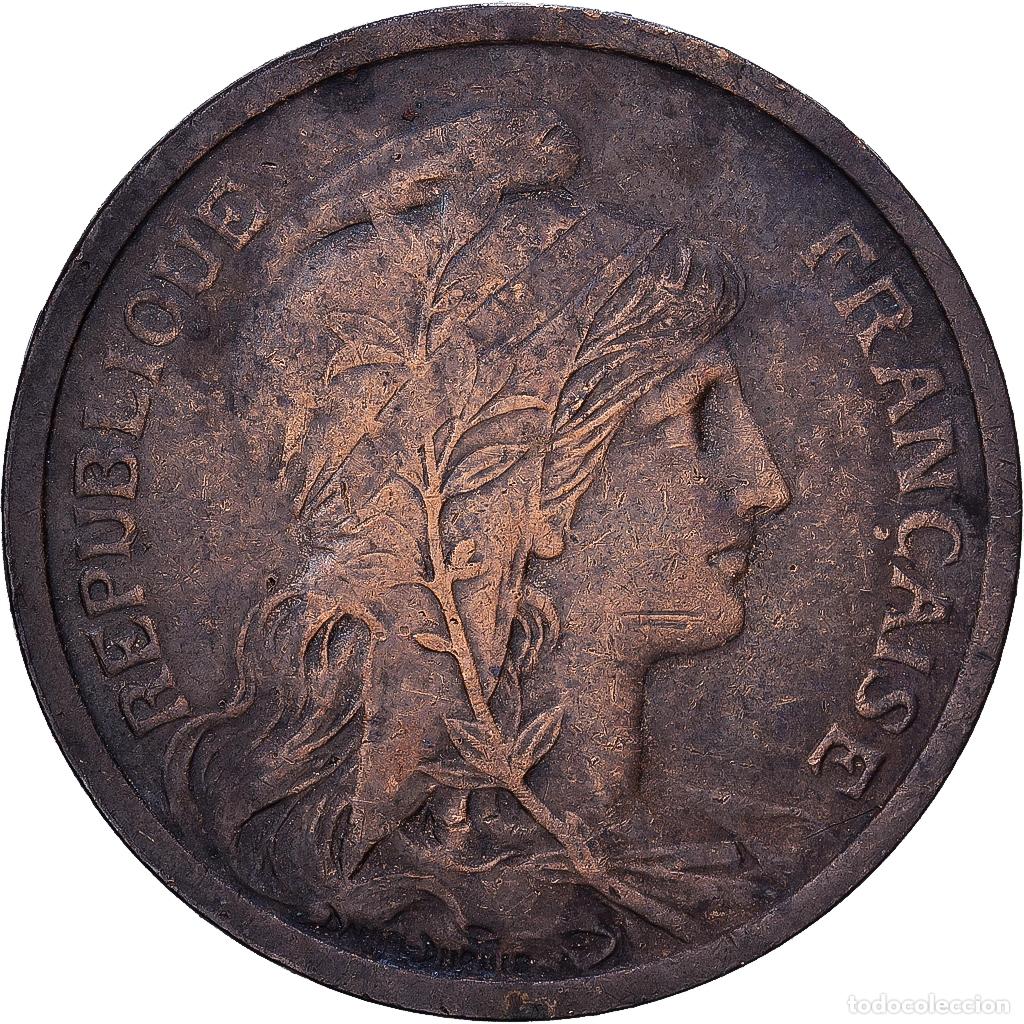 Monedas antiguas de Europa: [#1546527] Francia, 2 Centimes, Daniel-Dupuis, 1907, MDP, Rare, Bronce, MBC+, Gadoury:107