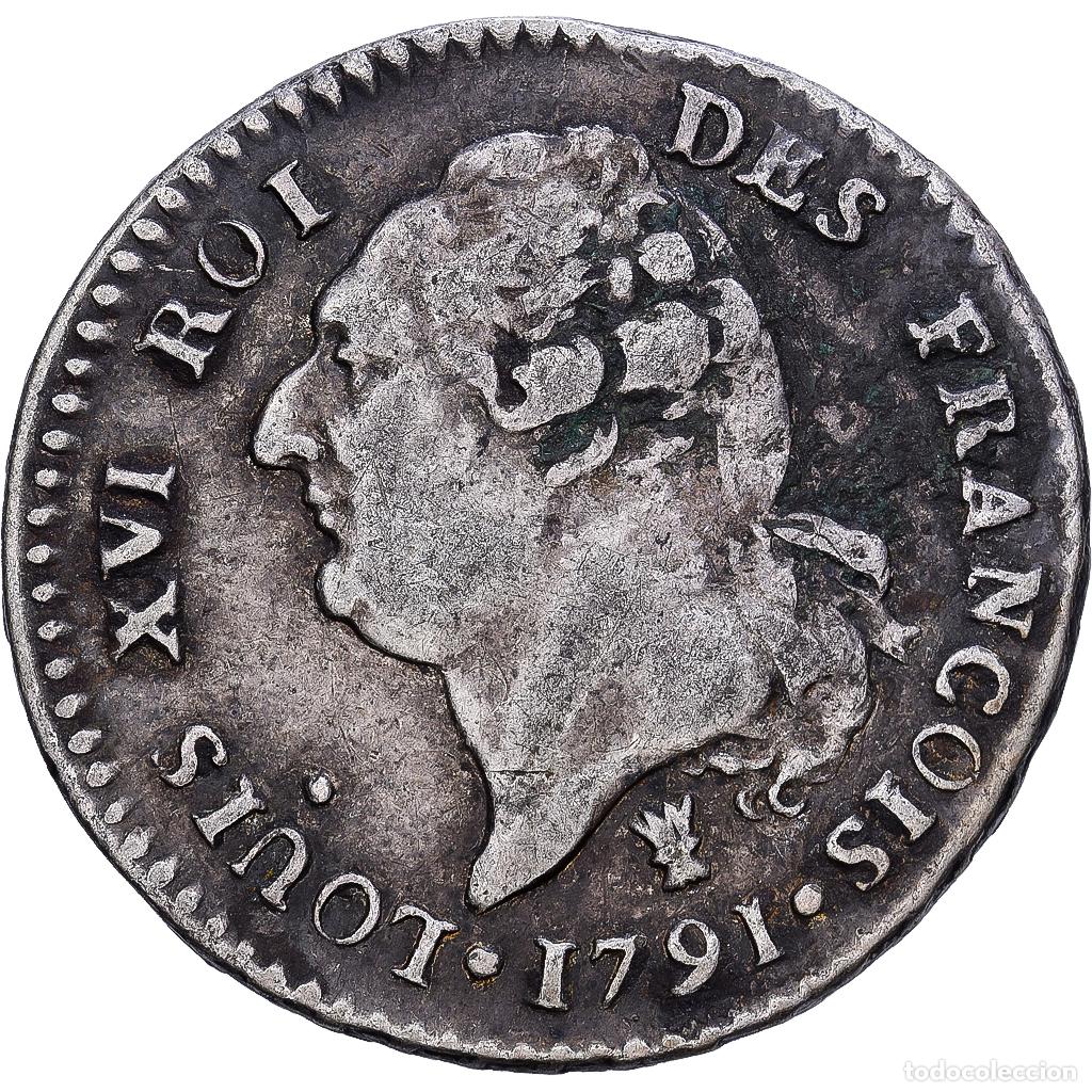 Monedas antiguas de Europa: [#1546504] Francia, Louis XVI, 15 Sols, 1791 / AN 3, Limoges, Plata, MBC, Gadoury:36