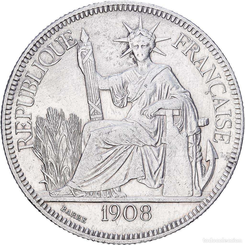 Monedas antiguas de Europa: [#1552120] Indochina Francesa, Piastre, 1908, Paris, Plata, EBC, Lecompte:291, KM:5a.1