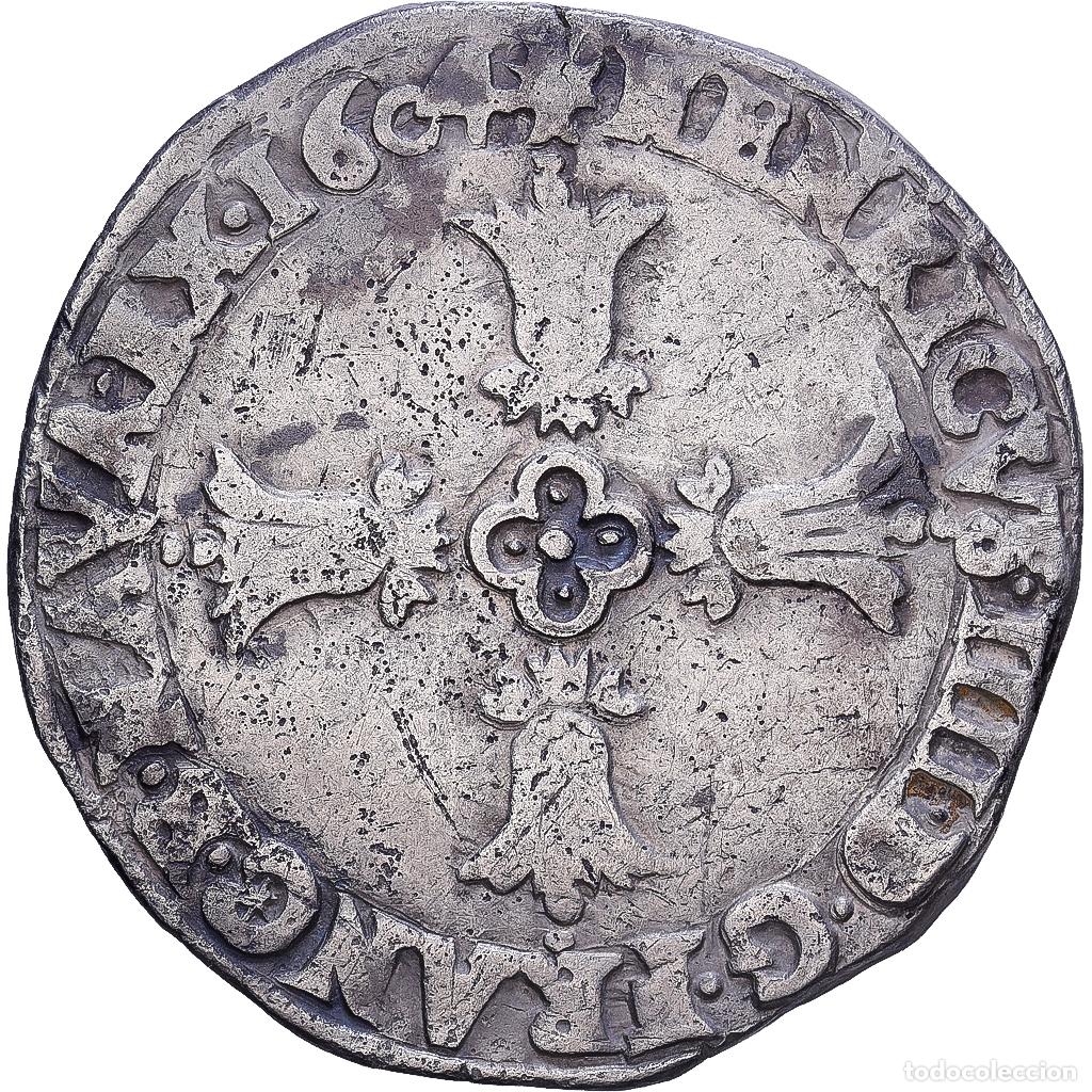 Monedas antiguas de Europa: [#1546501] Francia, Henri IV, 1/4 Ecu, 1604, Bayonne, Plata, BC+, Gadoury:597