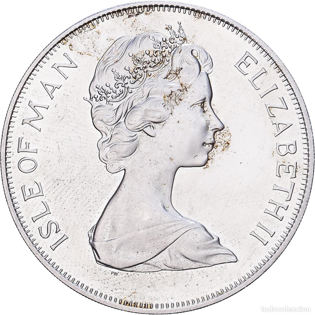 Monedas antiguas de Europa: [#1552123] Isla de Man, Elizabeth II, Crown, (1977), Pobjoy Mint, Plata, EBC, KM:41a