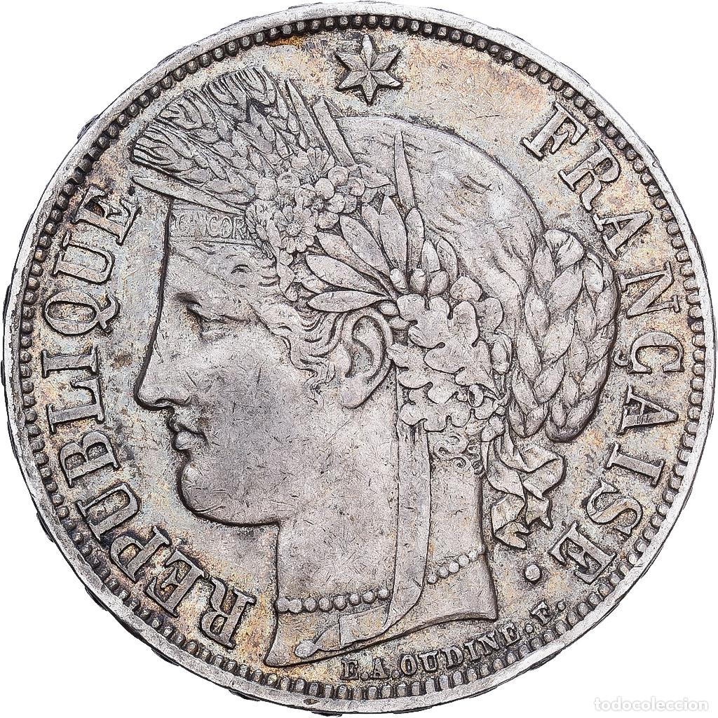 Monedas antiguas de Europa: [#1252421] Francia, 5 Francs, C&eacute;r&egrave;s, 1870, Paris, Plata, BC+