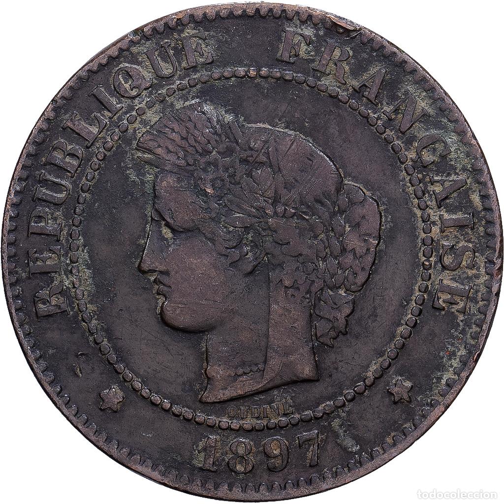 Monedas antiguas de Europa: [#1252369] Francia, 5 Centimes, 1897, Paris, Bronce, RC