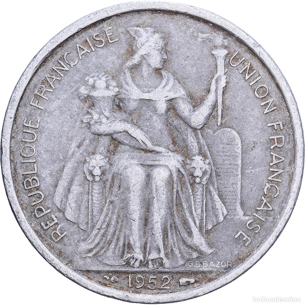 Monedas antiguas de Europa: [#1252371] Polinesia francesa, 5 Francs, 1952, Paris, Aluminio, BC+