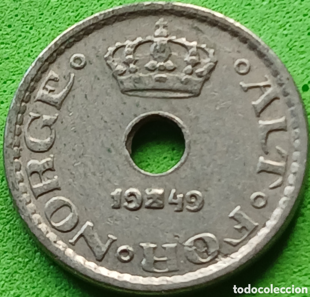 Monedas antiguas de Europa: Noruega 10 ore 1949 km#383