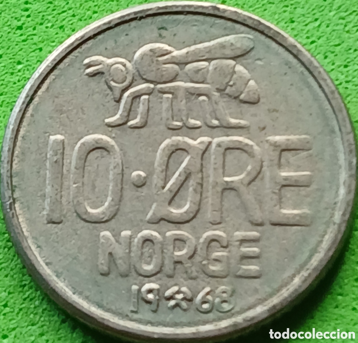 Monedas antiguas de Europa: Noruega 10 ore 1968 km#411
