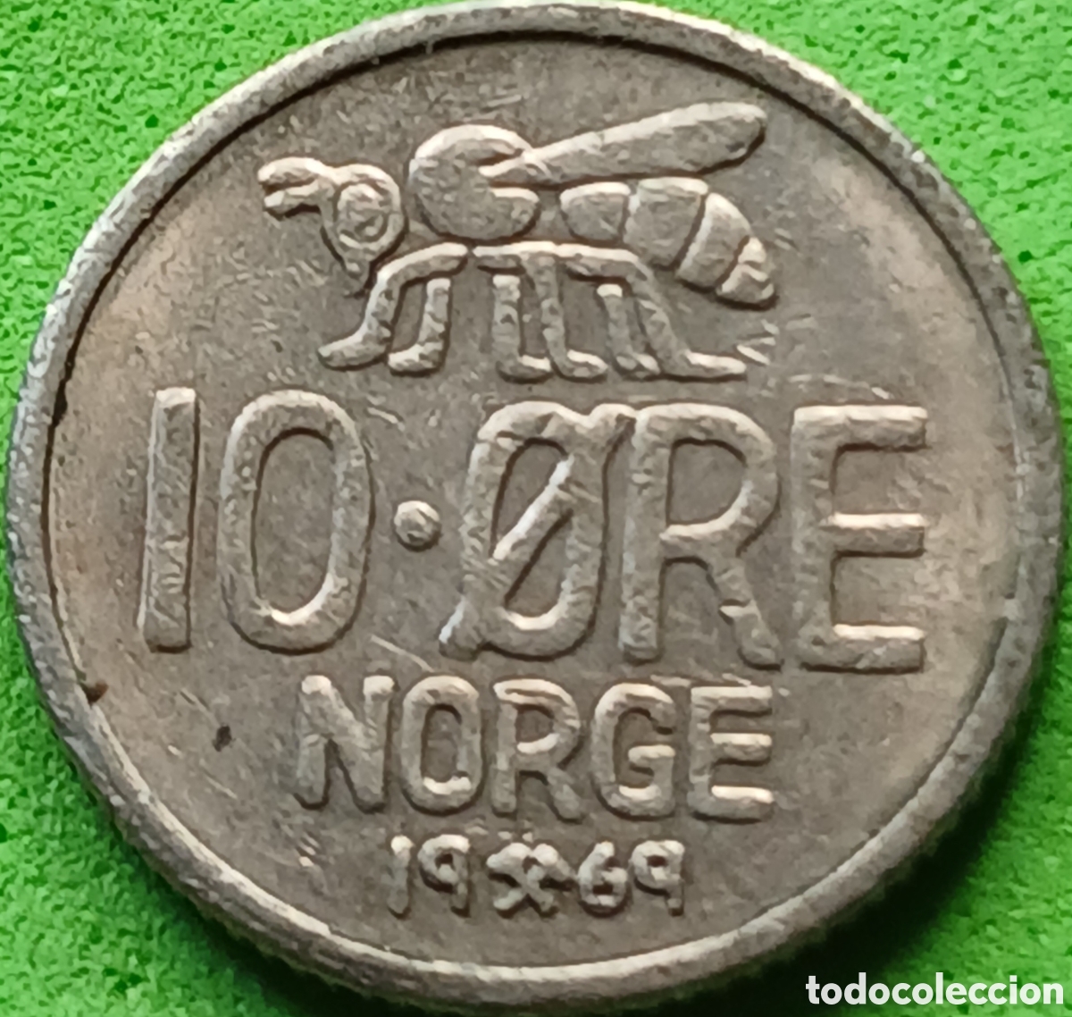 Monedas antiguas de Europa: Noruega 10 ore 1969 km#411