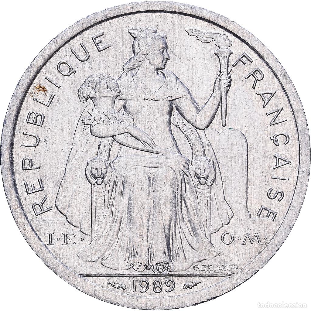 Monedas antiguas de Europa: [#1252373] Polinesia francesa, 2 Francs, 1989, Paris, Aluminio, MBC