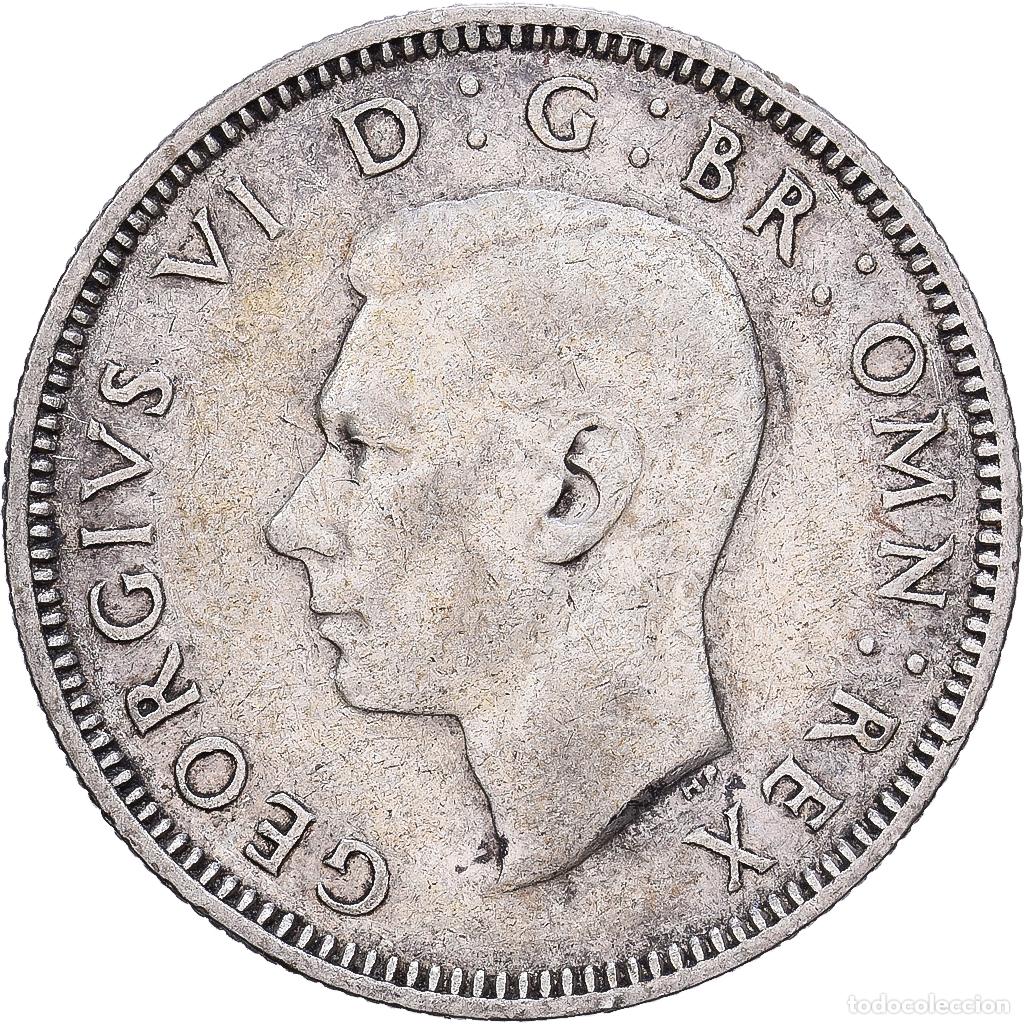 Monedas antiguas de Europa: [#1252354] Reino Unido, George VI, 1 Shilling, 1945, British Royal Mint, Plata, BC+