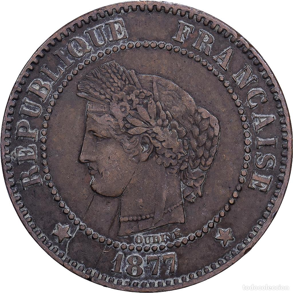 Monedas antiguas de Europa: [#1252368] Francia, 2 Centimes, 1877, Paris, Bronce, VG10