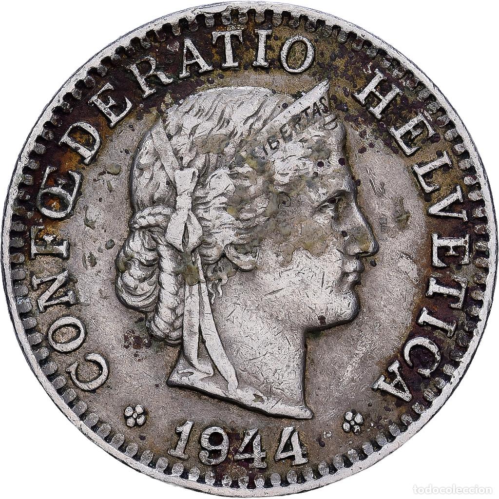 Monedas antiguas de Europa: [#1252395] Suiza, 20 Rappen, 1944, Bern, Cobre - n&iacute;quel, BC