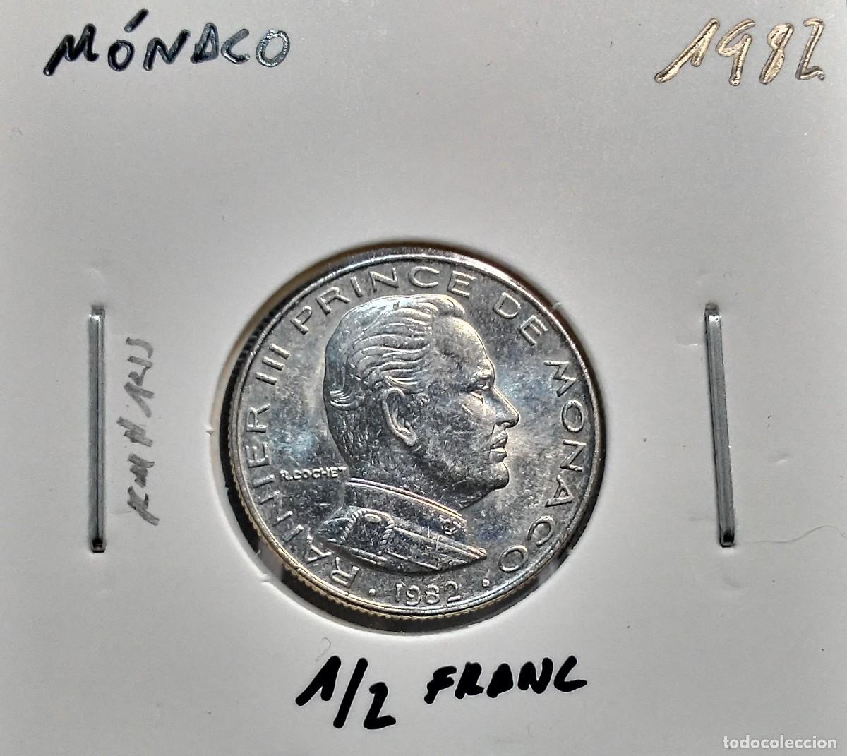 Monedas antiguas de Europa: M&Oacute;NACO 1/2 FRANCO / FRANC 1982 KM#145 EBC.
