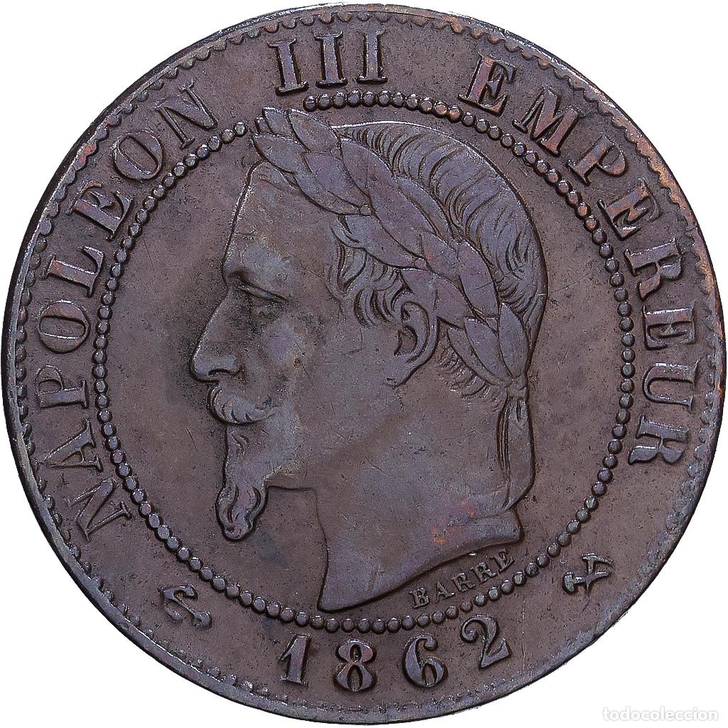 Monedas antiguas de Europa: [#1252431] Francia, 1 Centime, 1862, Bordeaux, Bronce, MBC