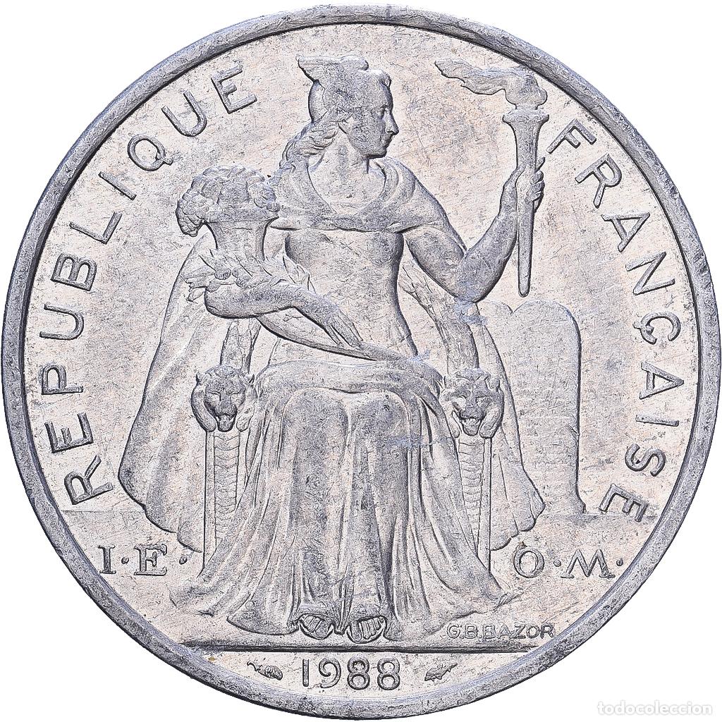 Monedas antiguas de Europa: [#1252406] Polinesia francesa, 5 Francs, 1988, Paris, Aluminio, MBC