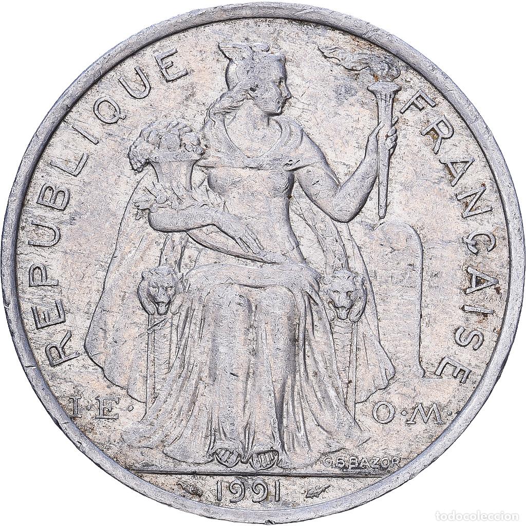 Monedas antiguas de Europa: [#1252407] Polinesia francesa, 5 Francs, 1991, Paris, Aluminio, BC+