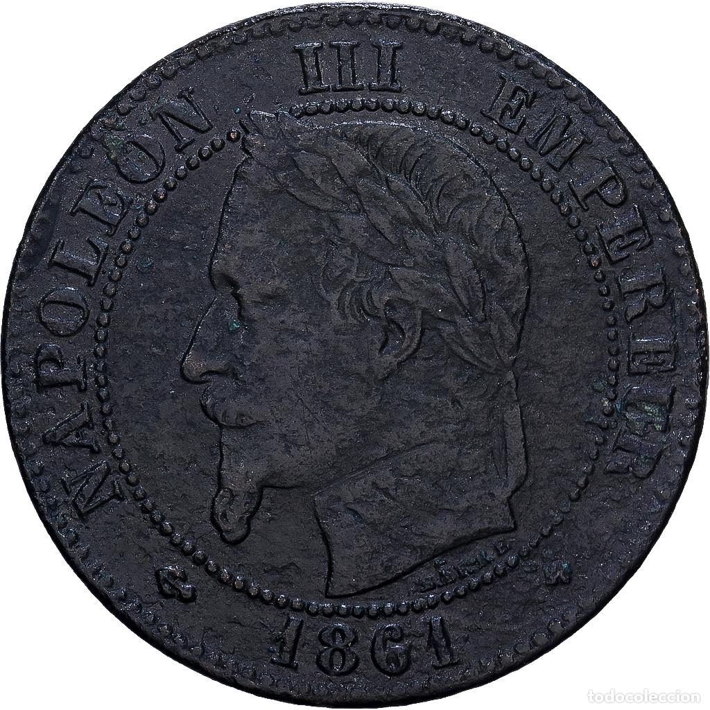 Monedas antiguas de Europa: [#1252425] Francia, 2 Centimes, 1861, Strasbourg, Bronce, MC