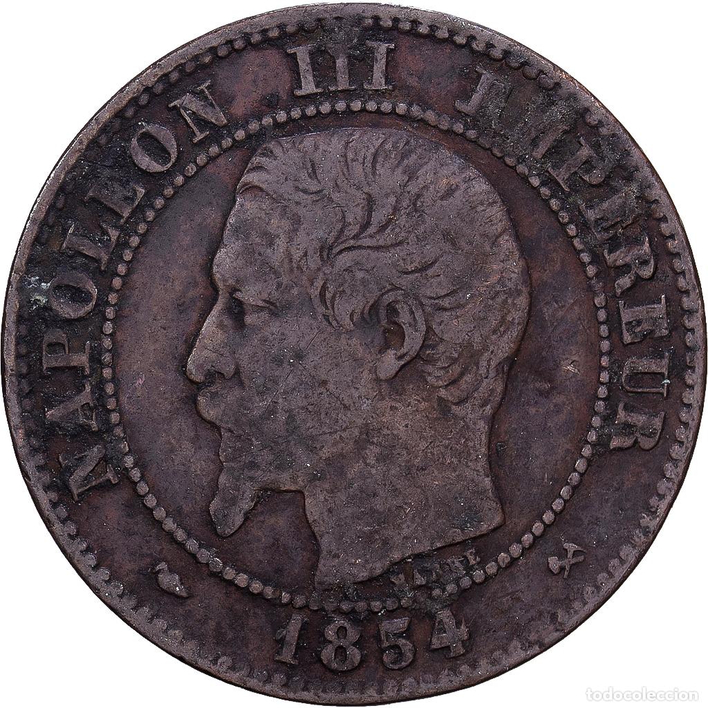 Monedas antiguas de Europa: [#1252433] Francia, 2 Centimes, 1854, Rouen, Bronce, BC