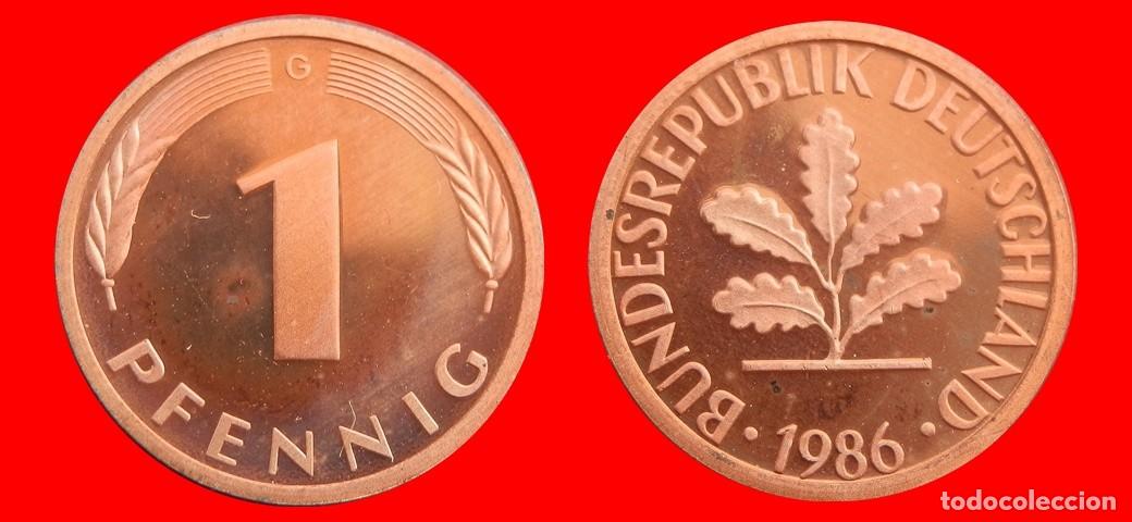 Monedas antiguas de Europa: 1 PFENNIG 1986-G PROOF BRD ALEMANIA-154823