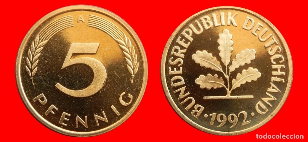 Monedas antiguas de Europa: 5 PFENNIG 1992-A PROOF BRD ALEMANIA-154826