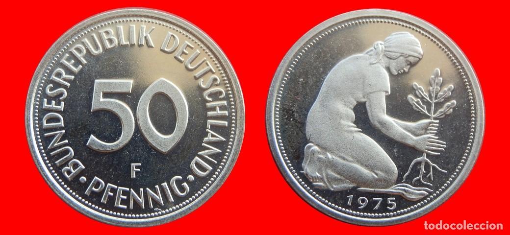 Monedas antiguas de Europa: 50 PFENNIG 1975-F PROOF BRD ALEMANIA-154831