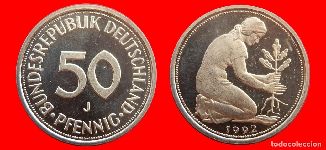 Monedas antiguas de Europa: 50 PFENNIG 1992-J PROOF BRD ALEMANIA-154834