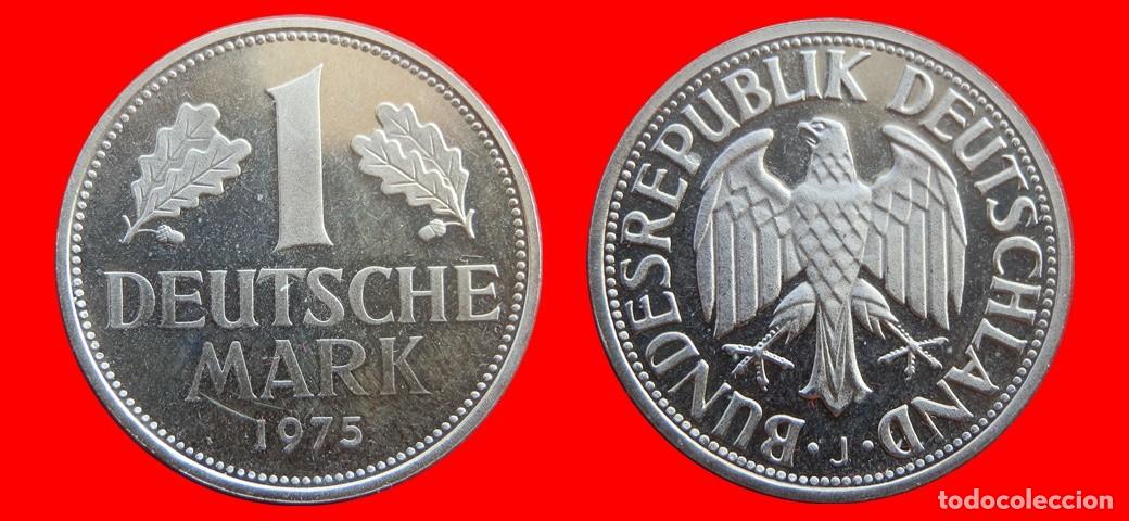 Monedas antiguas de Europa: 1 MARCO 1975-J PROOF BRD ALEMANIA-154835