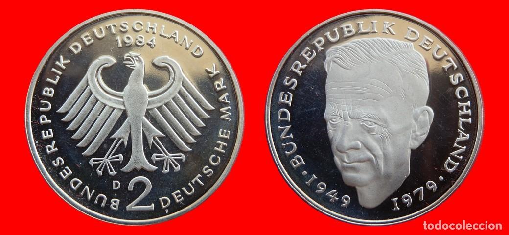 Monedas antiguas de Europa: 2 MARCOS 1984-D KURT SCHUMACHER PROOF BRD ALEMANIA-154844