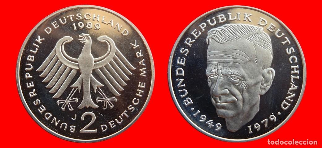 Monedas antiguas de Europa: 2 MARCOS 1989-J KURT SCHUMACHER PROOF BRD ALEMANIA-154845