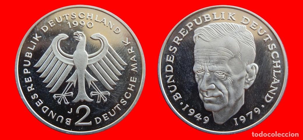 Monedas antiguas de Europa: 2 MARCOS 1990-J KURT SCHUMACHER PROOF BRD ALEMANIA-154846