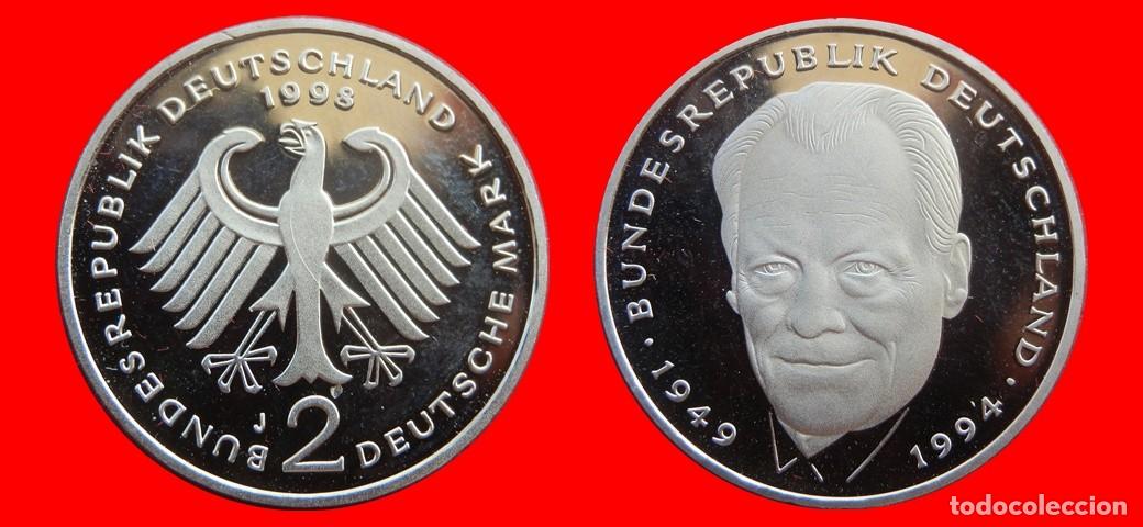 Monedas antiguas de Europa: 2 MARCOS 1998-J VILLY BRANDT PROOF BRD ALEMANIA-154848