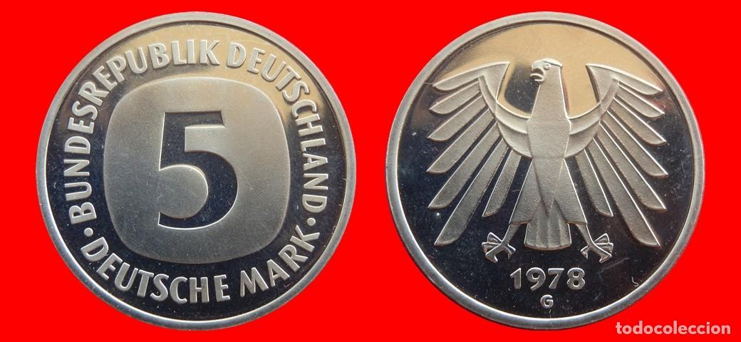 Monedas antiguas de Europa: 5 MARCOS 1978-G PROOF BRD ALEMANIA-154850