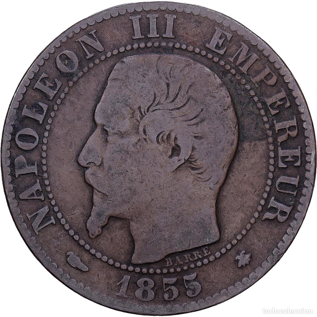 Monedas antiguas de Europa: [#1252440] Francia, 5 Centimes, 1855, Strasbourg, Bronce, RC