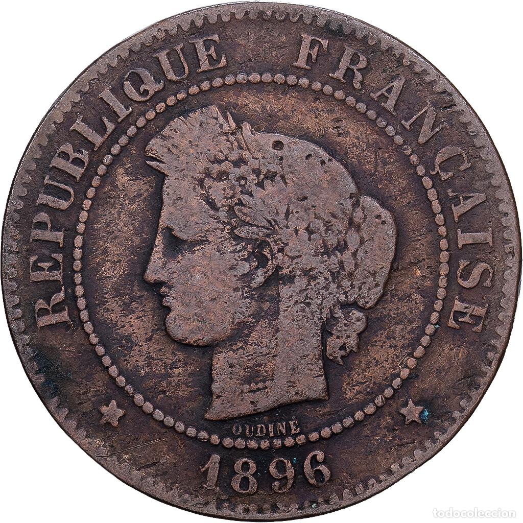Monedas antiguas de Europa: [#1252441] Francia, 5 Centimes, 1896, Paris, Bronce, BC