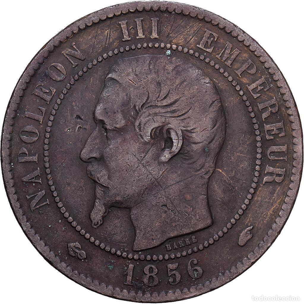 Monedas antiguas de Europa: [#1252443] Francia, 10 Centimes, 1856, Paris, Bronce, RC