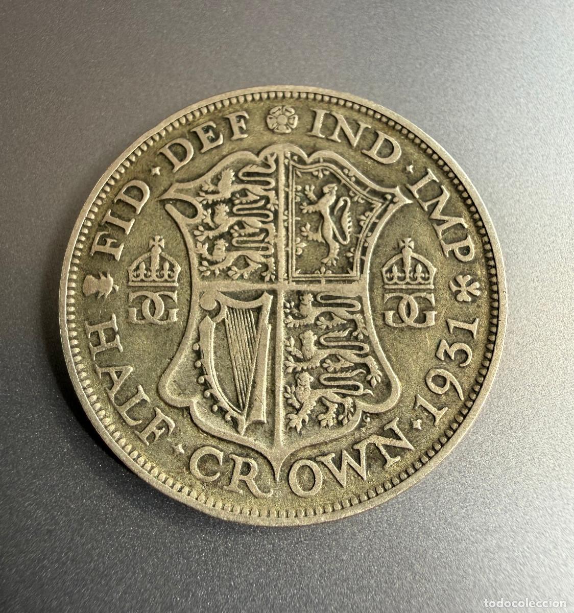 Monedas antiguas de Europa: 1/2 Corona 1931 Reino Unido George V &ndash; Plata