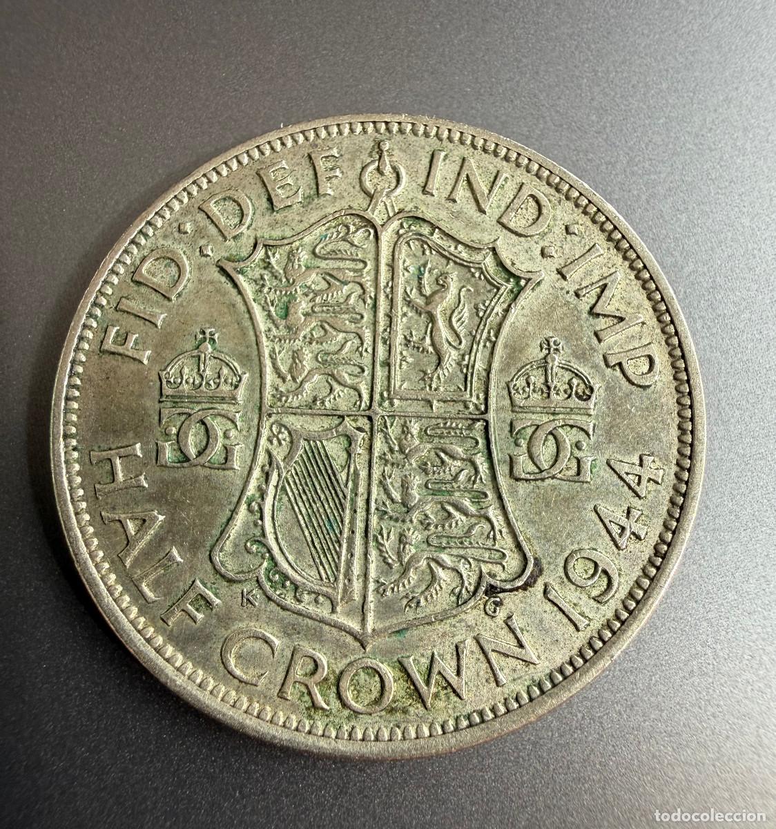 Monedas antiguas de Europa: 1/2 Corona 1944 Reino Unido George V &ndash; Plata