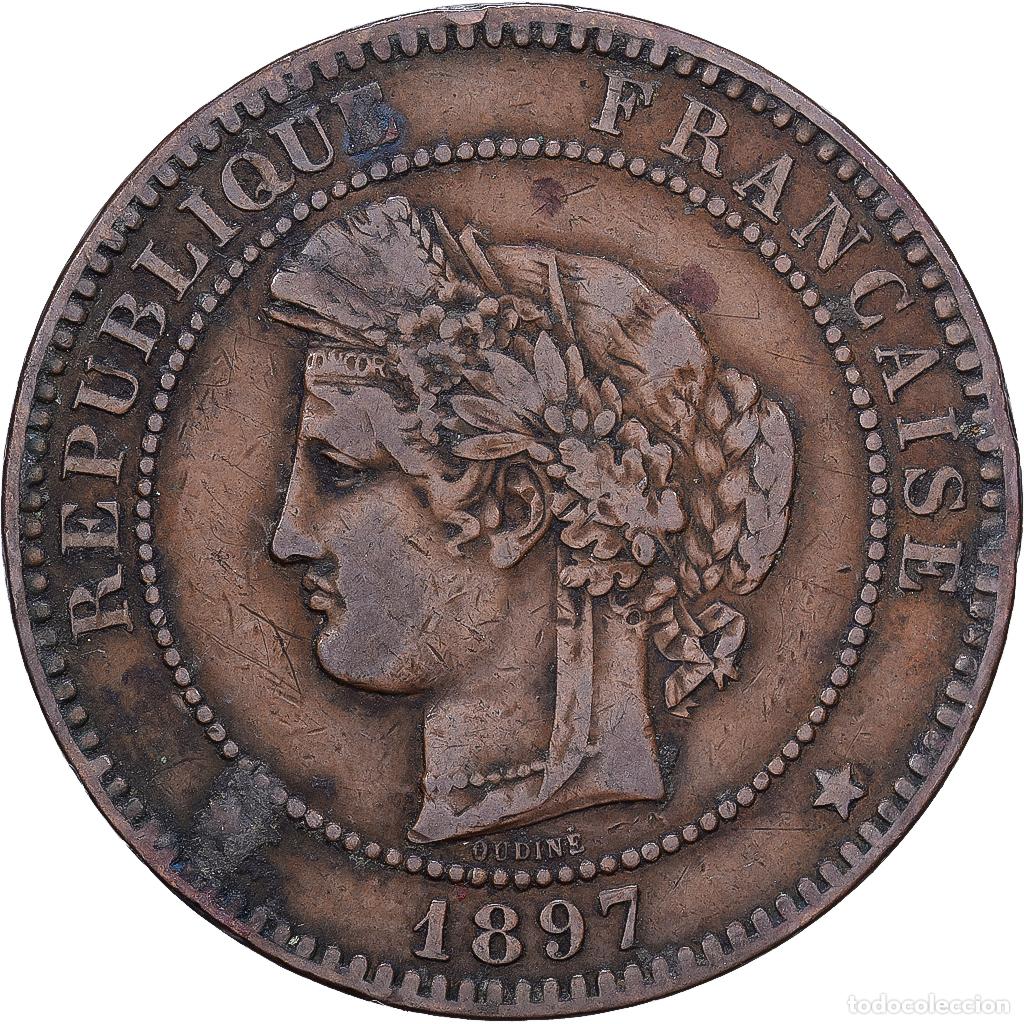 Monedas antiguas de Europa: [#1252467] Francia, 10 Centimes, 1897, Paris, Bronce, BC