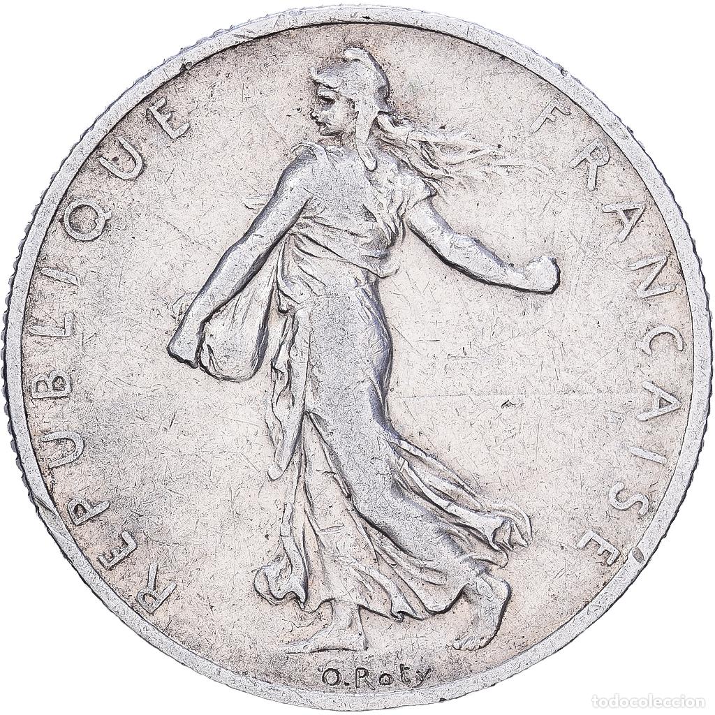 Monedas antiguas de Europa: [#1252454] Francia, 2 Francs, 1910, Paris, Plata, BC