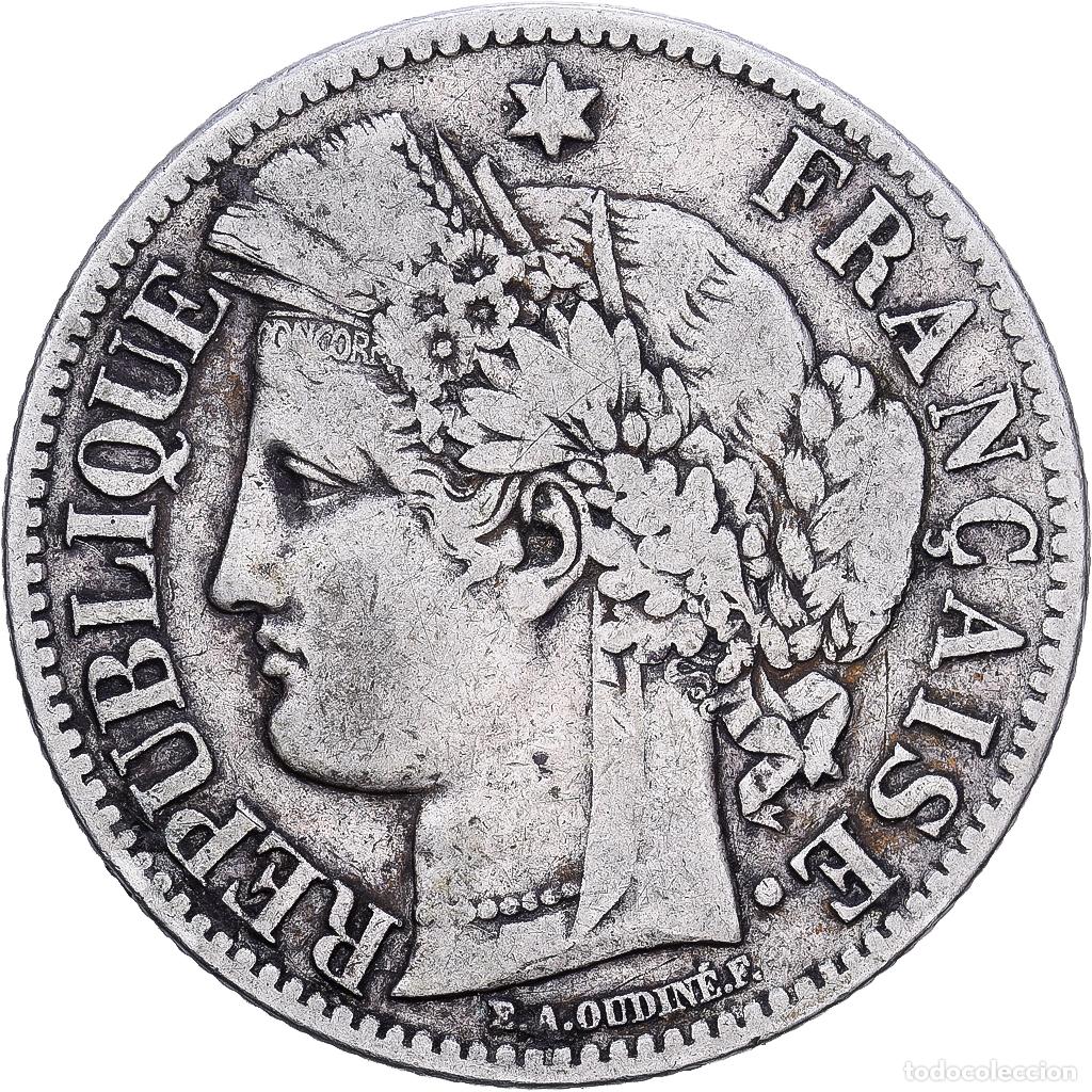 Monedas antiguas de Europa: [#1252452] Francia, 2 Francs, 1870, Paris, Plata, BC