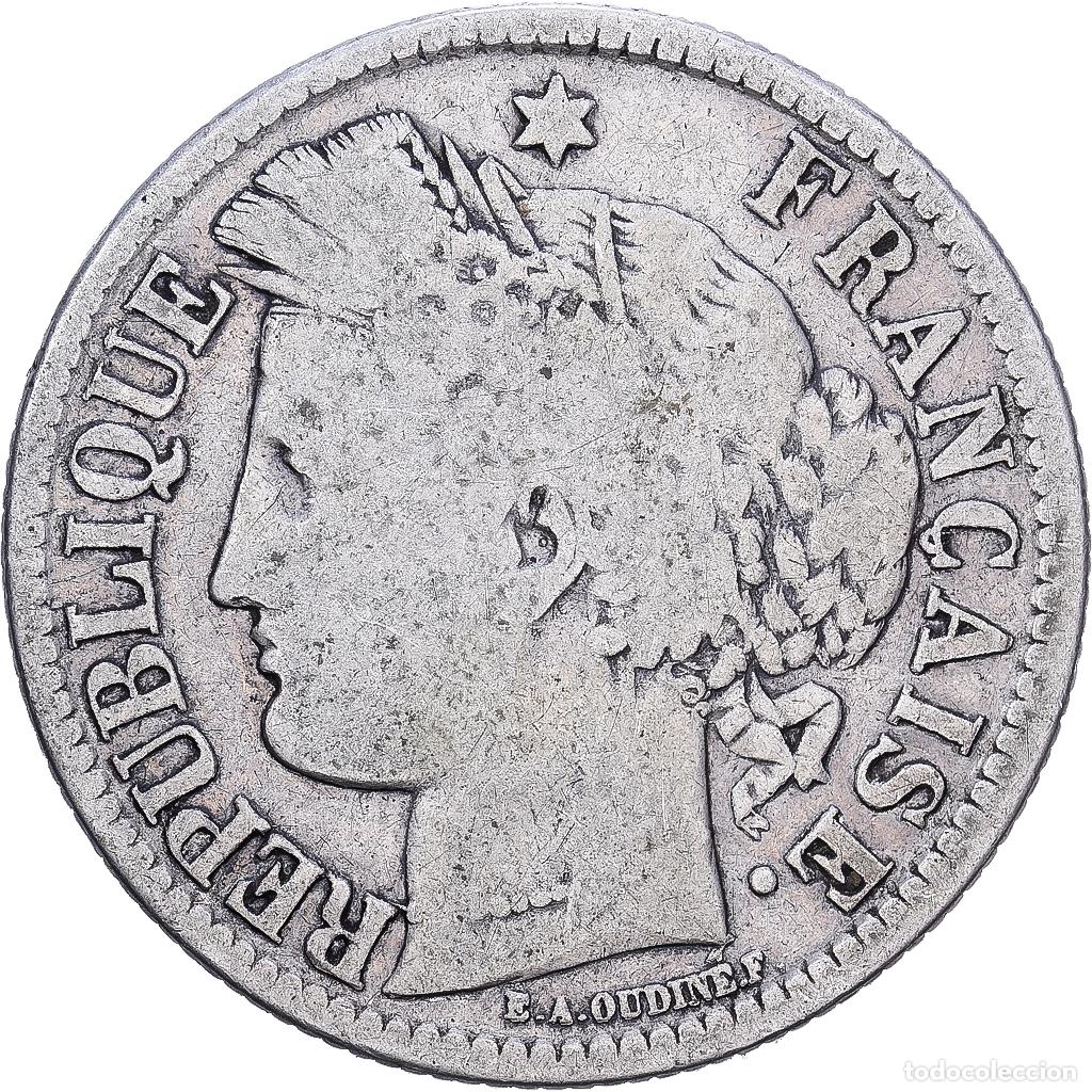 Monedas antiguas de Europa: [#1252453] Francia, 2 Francs, 1871, Bordeaux, Plata, BC