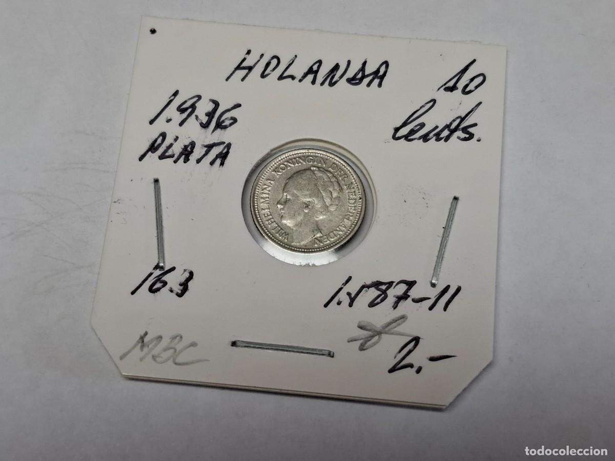 Monedas antiguas de Europa: 10 CENTIMOS de PLATA de 1936 KM 163 HOLANDA en MBC