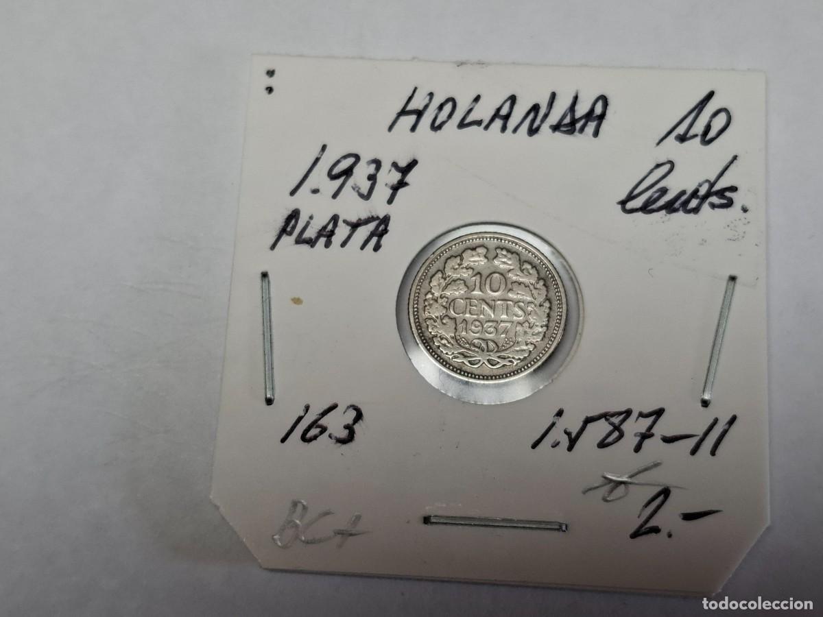Monedas antiguas de Europa: 10 CENTIMOS de PLATA de 1937 KM 163 HOLANDA en BC+
