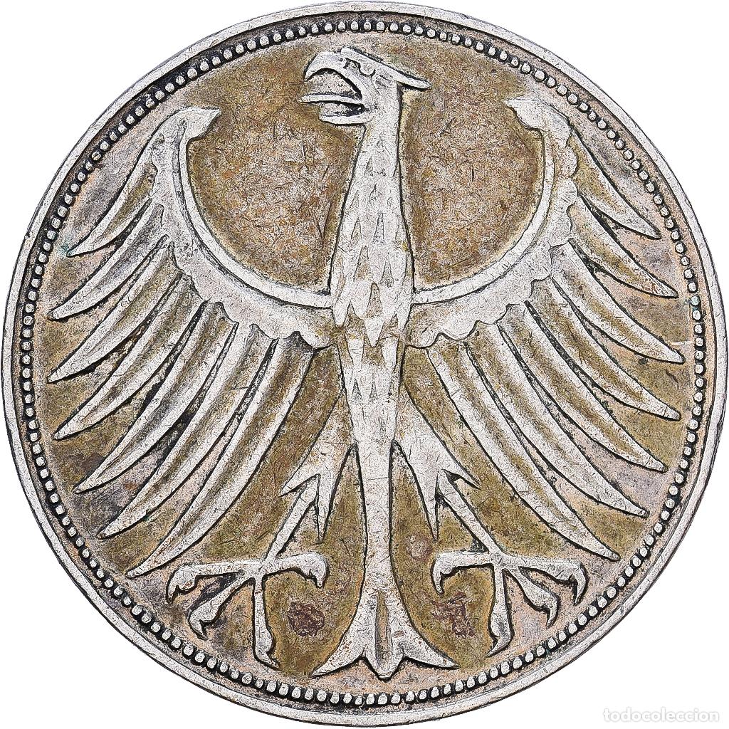 Monedas antiguas de Europa: [#1252468] ALEMANIA - REP&Uacute;BLICA FEDERAL, 5 Mark, 1951, Hamburg, Plata, BC+