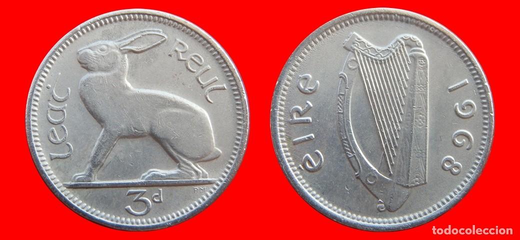 Monedas antiguas de Europa: 3 PENIQUES PENCE 1968 IRLANDA-154859