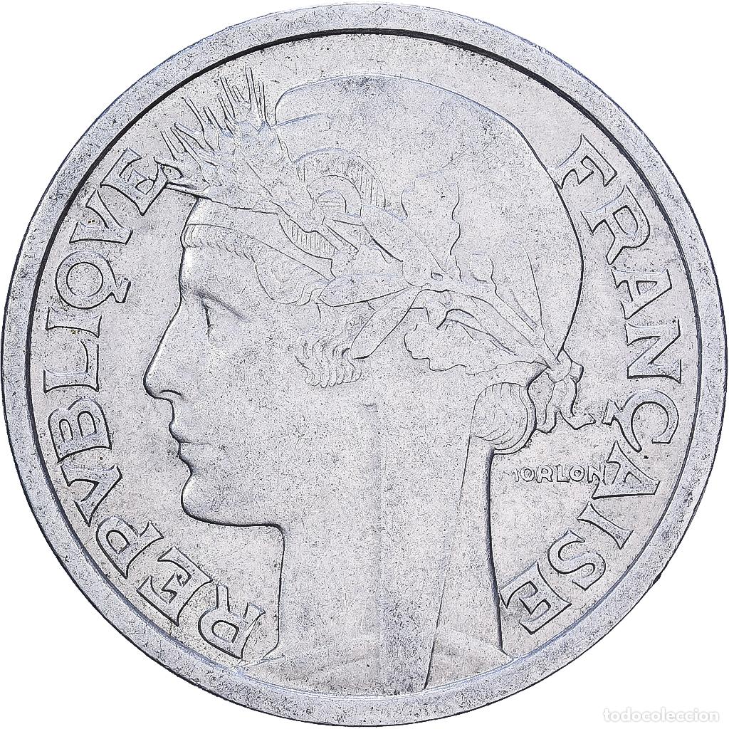 Monedas antiguas de Europa: [#1252525] Francia, 2 Francs, Morlon, 1958, Paris, Aluminio, MBC