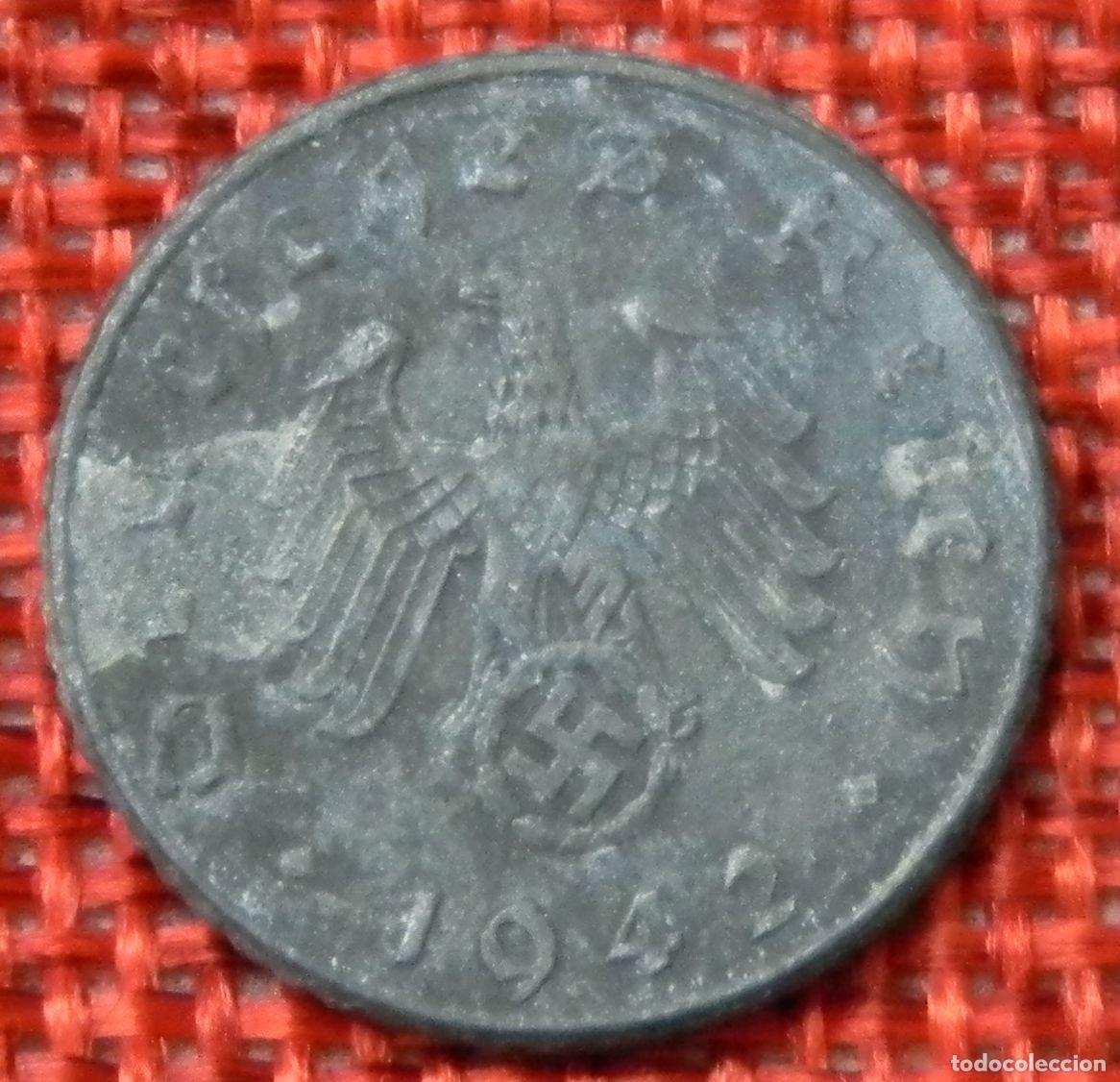 Monedas antiguas de Europa: Alemania - III Tercer Reich 5 reichspfennig - A&ntilde;o 1942 A