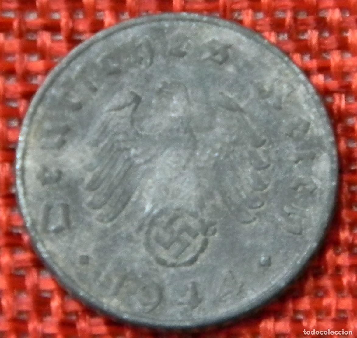 Monedas antiguas de Europa: Alemania - III Tercer Reich 5 reichspfennig - A&ntilde;o 1944