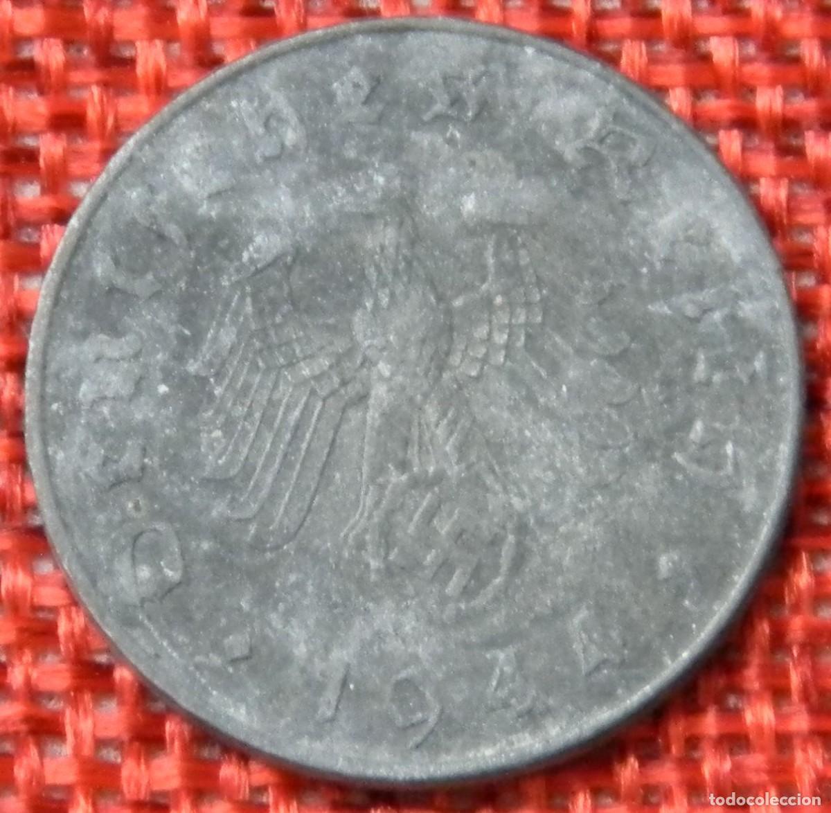 Monedas antiguas de Europa: Alemania - III Tercer Reich 10 reichspfennig - A&ntilde;o 1944 A