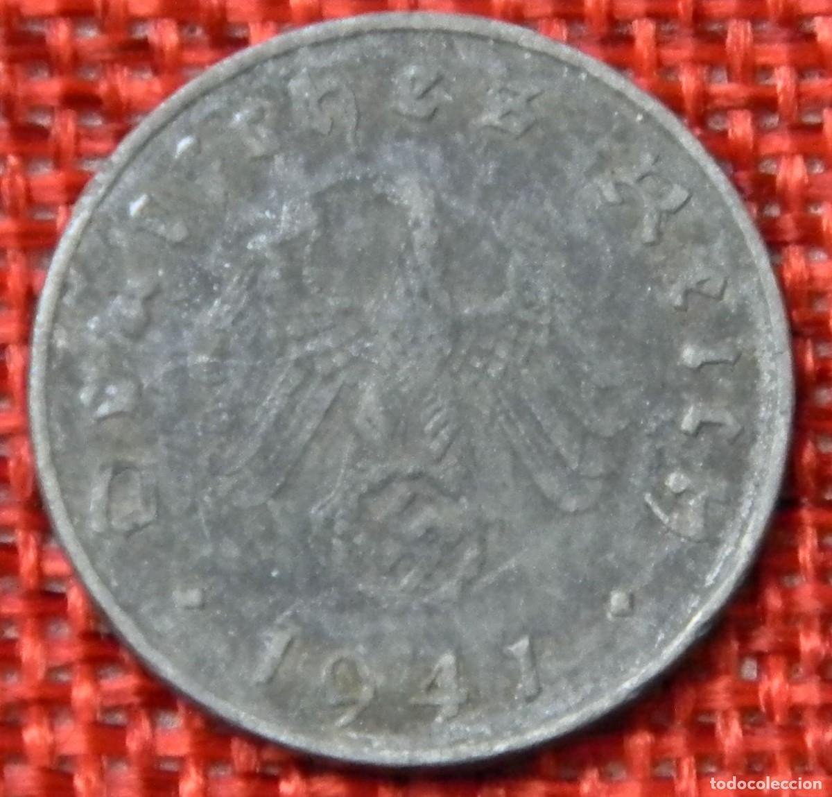 Monedas antiguas de Europa: Alemania - III Tercer Reich 10 reichspfennig - A&ntilde;o 1941 D