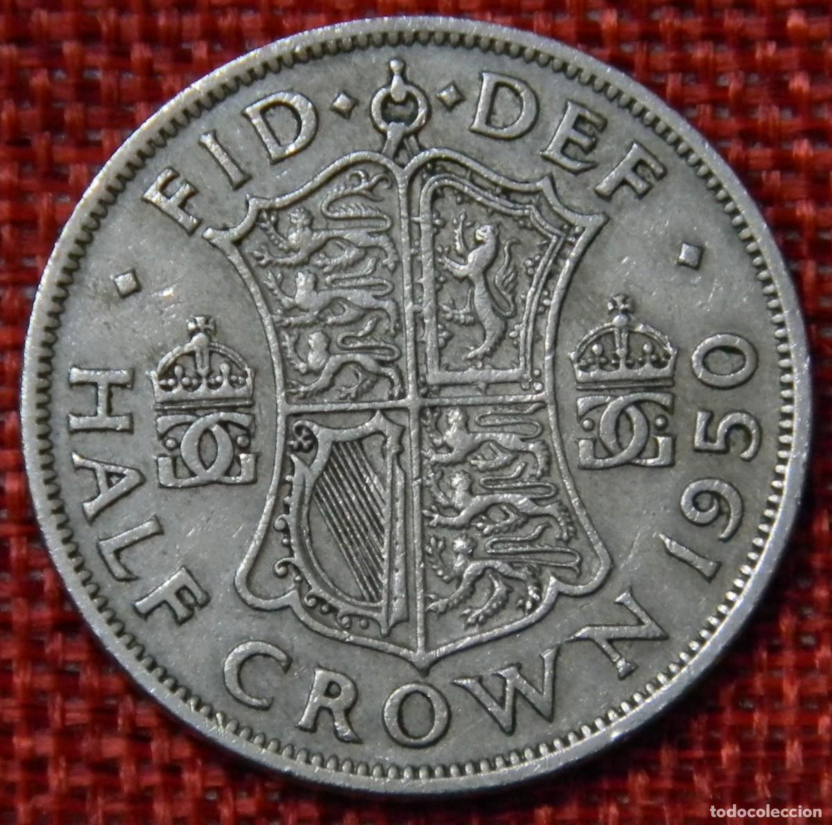 Monedas antiguas de Europa: Reino Unido - United Kingdom - A&ntilde;o 1950 - Half Crown - Rey Jorge VI - Georgius VI